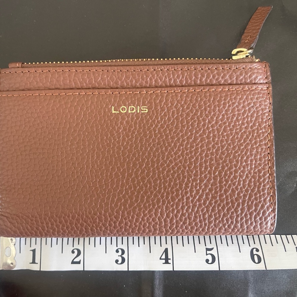 Lodis Tan Authentic Leather Zip Wallet - Picture 7 of 13